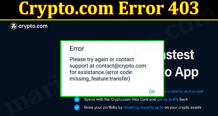 Latest News Crypto.com Error 403