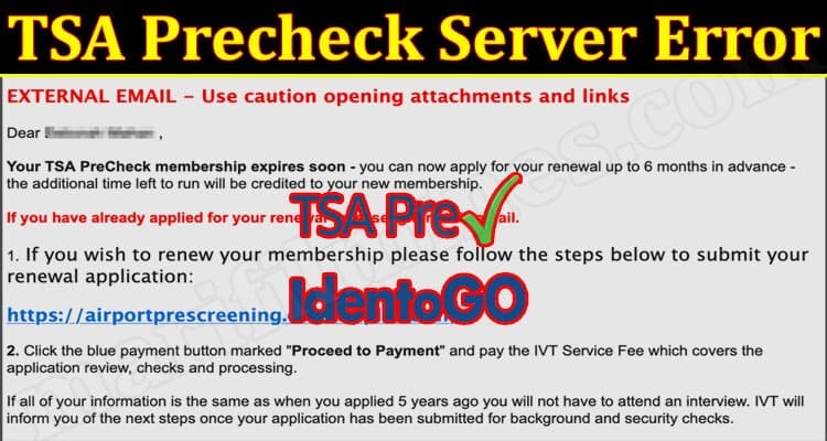 Latest News TSA Precheck Server Error