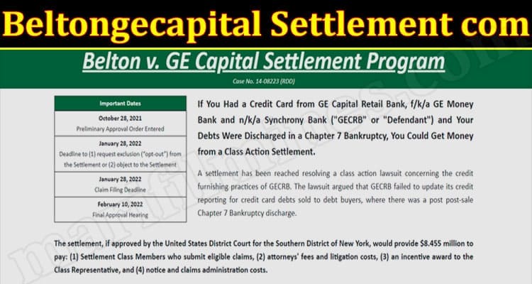 Latest News Beltongecapital Settlement