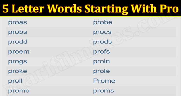 Latest News 5 Letter Words Starting With Pro