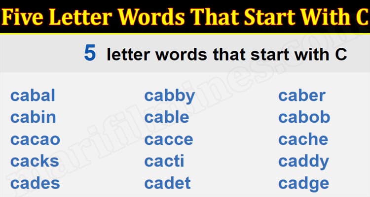 Latest News Five Letter Words That Start With C