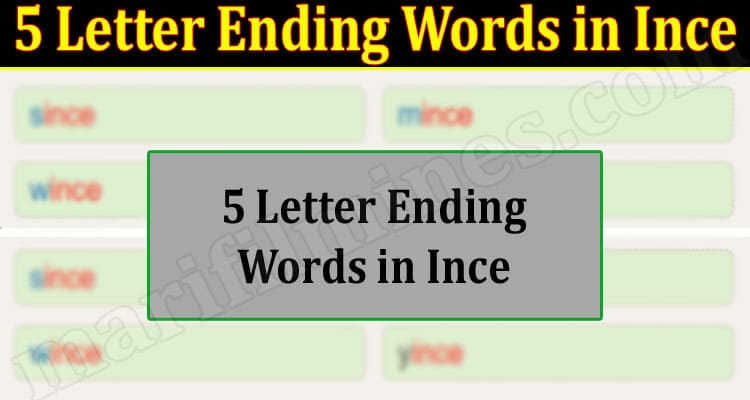 Gaming Tips 5 Letter Ending Words In Ince