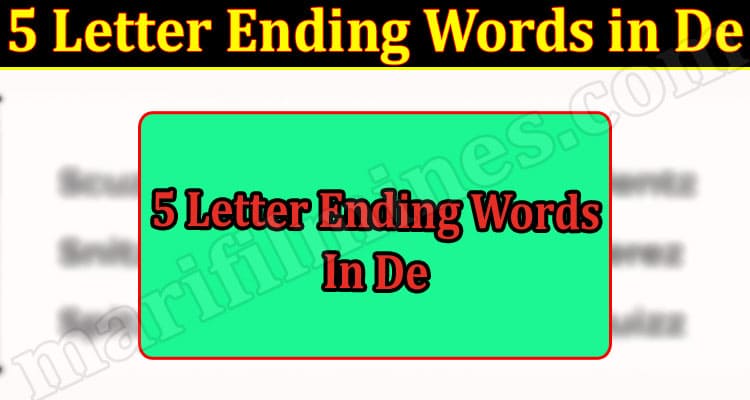 Gaming Tips 5 Letter Ending Words in De